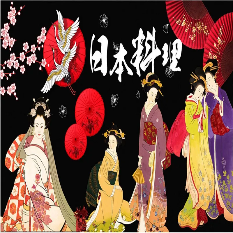 Японская кухня суши Ресторан промышленный Декор черные обои на стену 3D Ретро