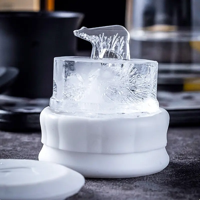 

Food Grade Silicone Ice Tray Mold Jelly Pudding Cookies Mould 3D Ice Maker Food Supplement Children Food Storage Box With Lid