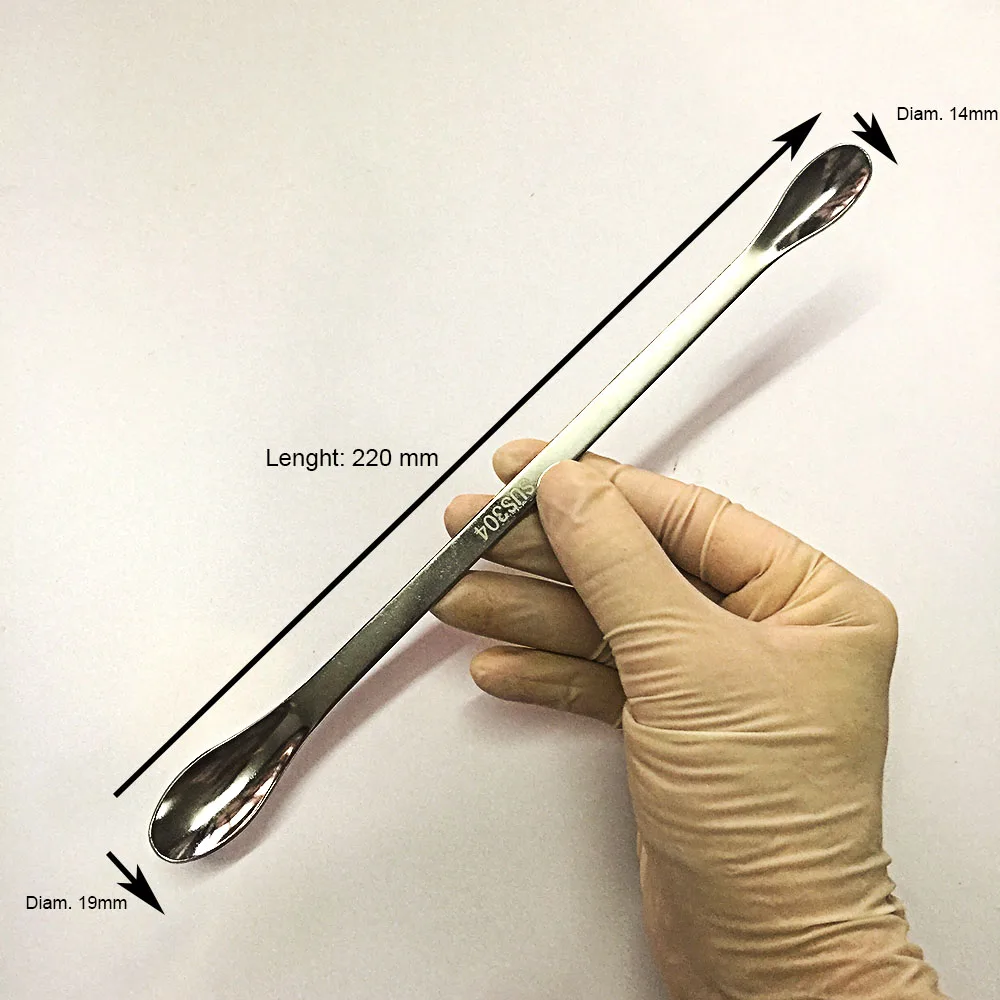 Ложка для лекарств из нержавеющей стали 22 см с двойной головкой лопатка