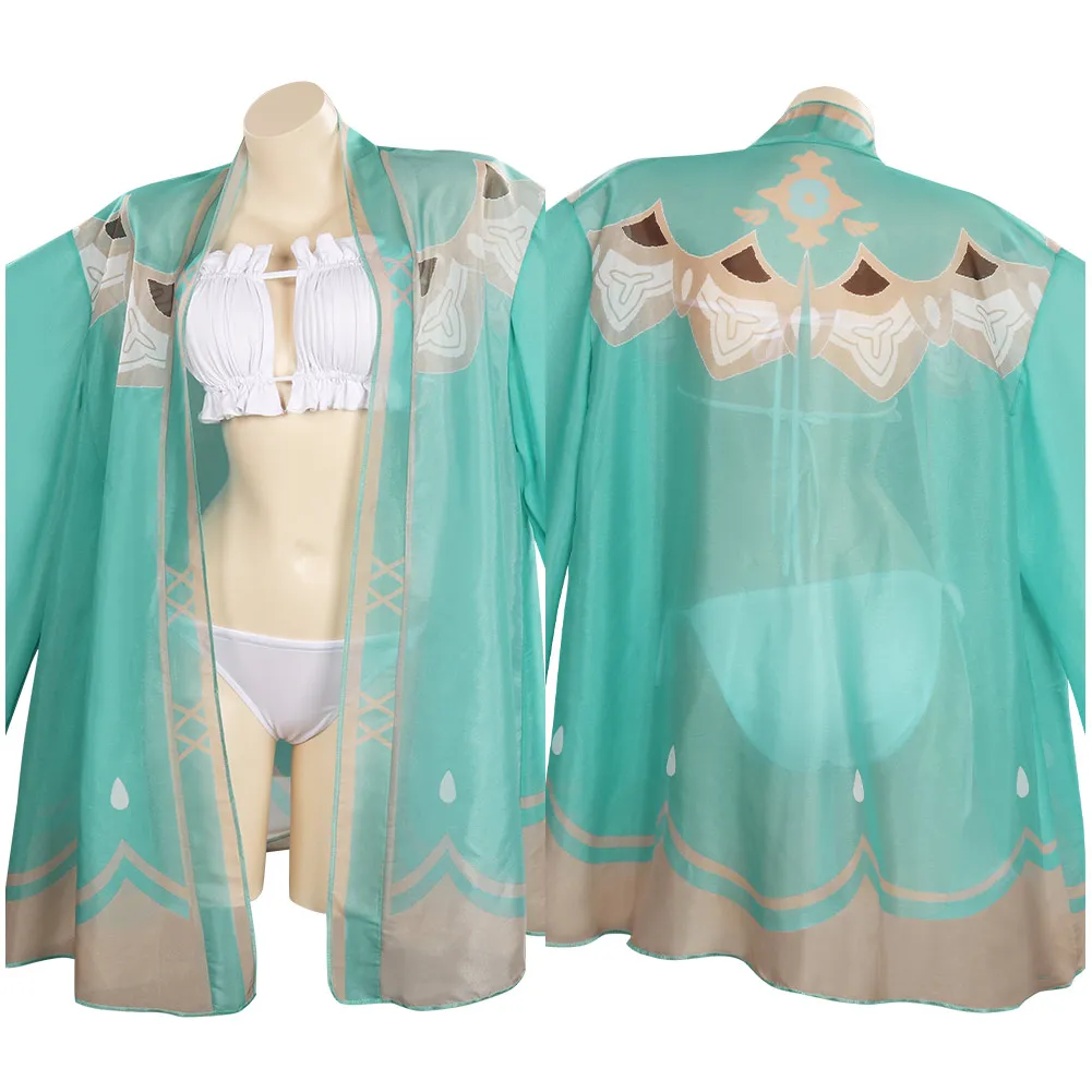 

Genshin Impact Venti Barbatos Cosplay Costume Swimwear Cloak Outfits Halloween Carnival Suit