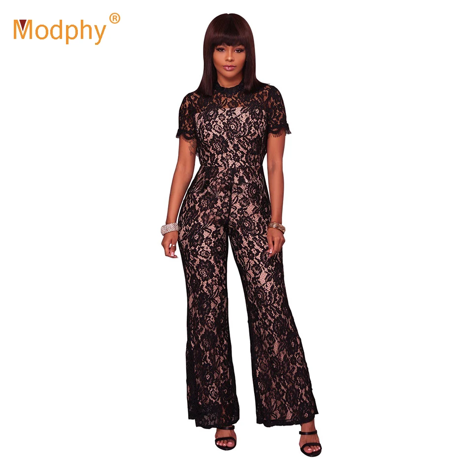 Женский Облегающий комбинезон черный с коротким рукавом и открытой спиной