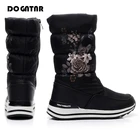 Зимние водонепроницаемые сапоги для снежной погоды, женская повседневная обувь на платформе с цветочным украшением, женская теплая обувь, новинка 2020, женские сапоги из кашемира с мехом