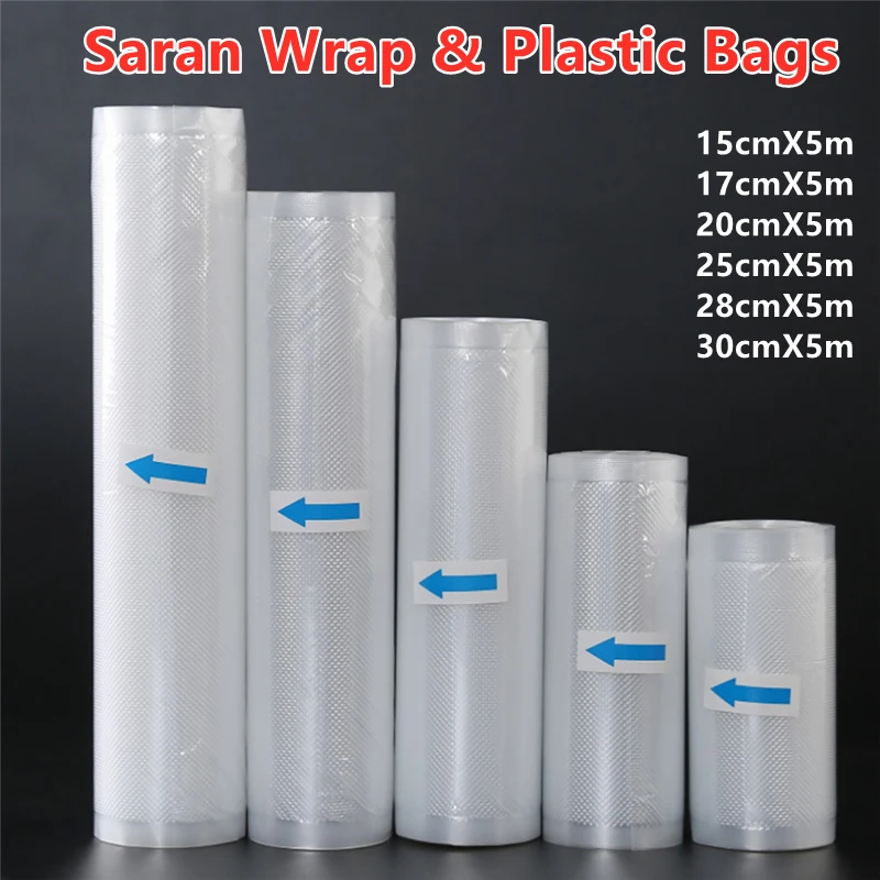 

6 Size Kitchen Food Vacuum Bag Storage Bags Heat-Sealed Compressed Mesh Bag Food Packaging Bag Saran Wrap Plastic Bags