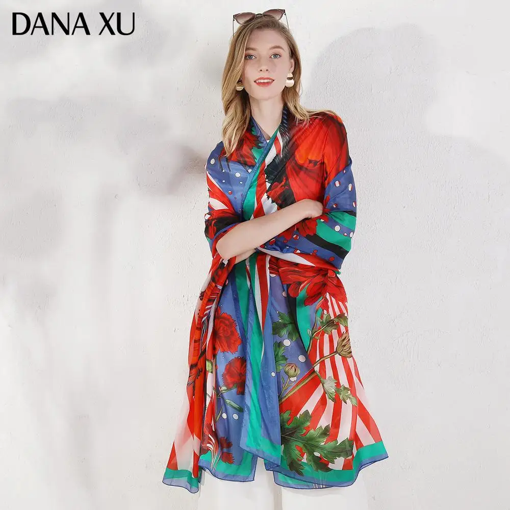 2020 шелковый длинный шарф роскошный бренд новый дизайн женское пляжное одеяло