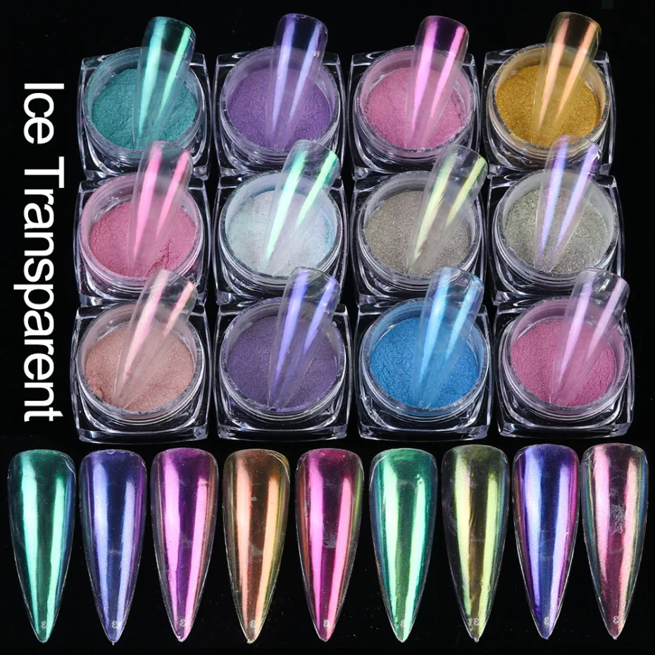 0 5 г ногтей хром блестящий порошок лед прозрачный зеркальный гель пигмент
