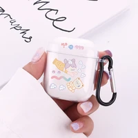 mermaid and bear lovely earphone case silicone clear charging box wirelees bluetooth headset cover for apple airpod pro 3 1 2