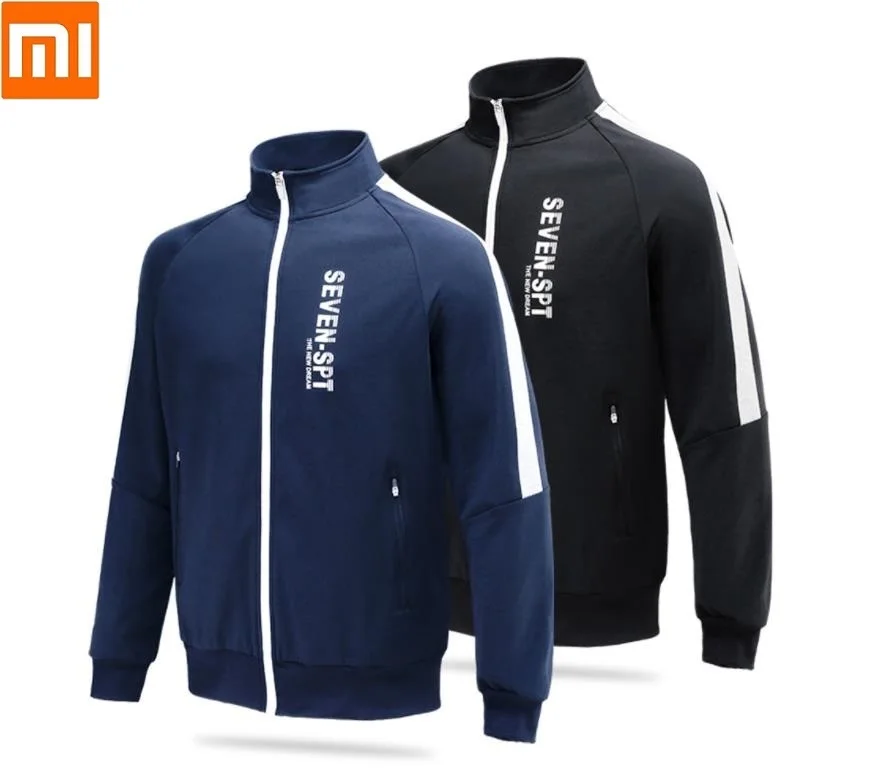 Xiaomi модный мужской высококачественный кардиган на молнии, шелковистая спортивная куртка, пальто для фитнеса и бега