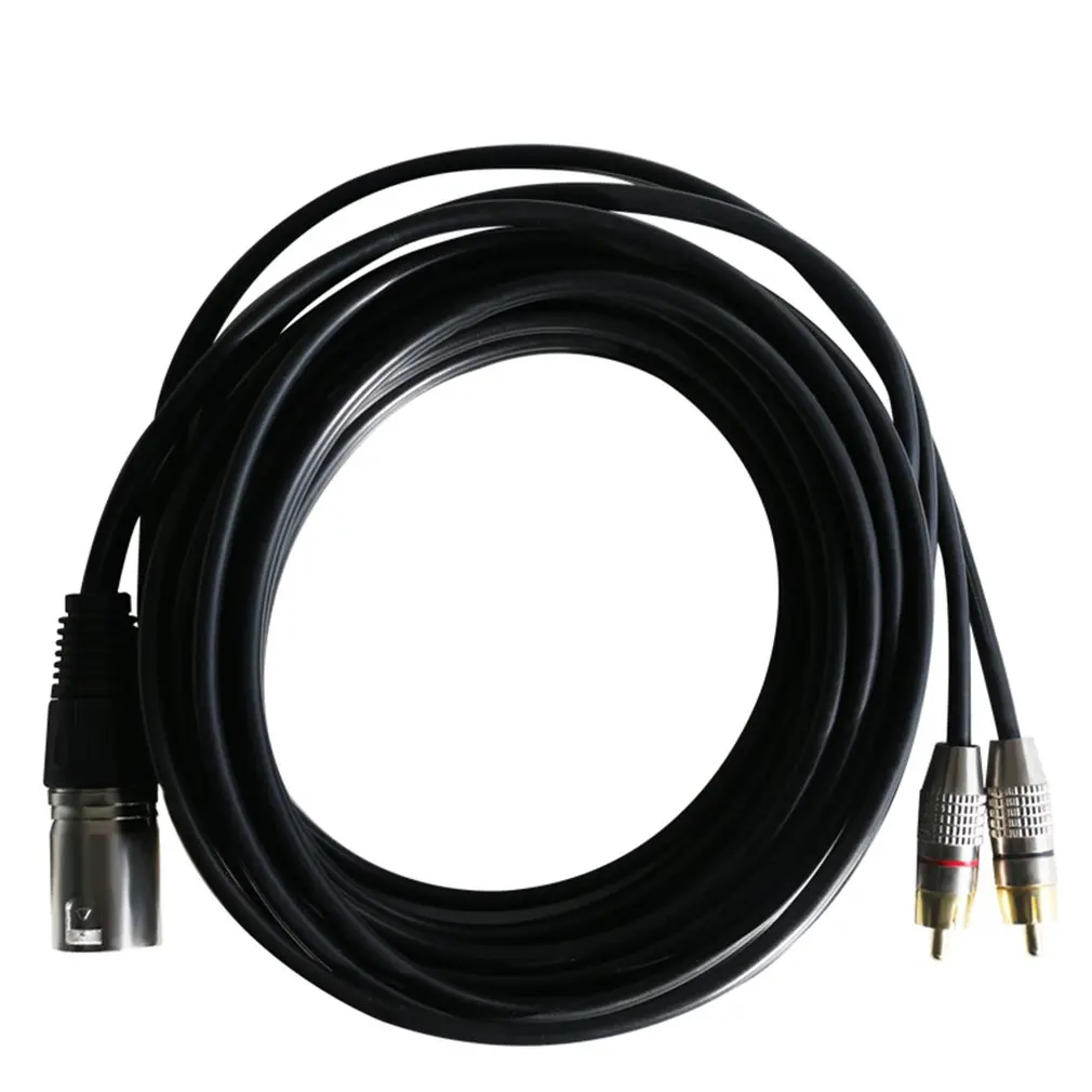 Супер длинный RCA папа 2 XLR 3 Pin Мужской Женский Cannon аудио кабель усилитель