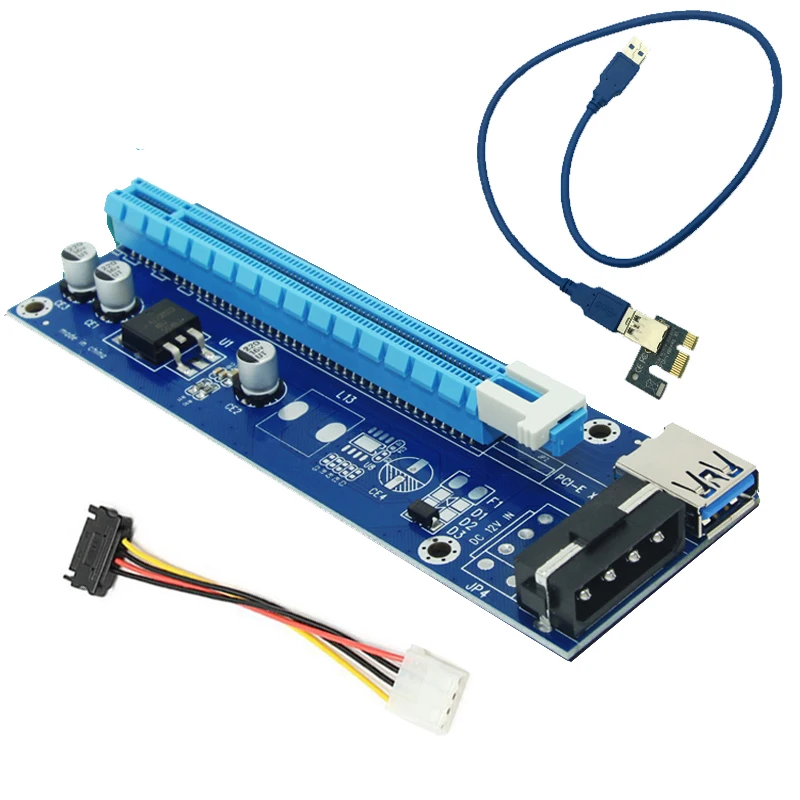 Новый Riser Card USB 3 0 PCI E 1x до 16x слот PCIE адаптер 1 4 для графической видеокарты Bitcoin