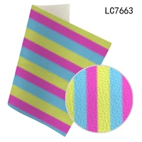 rainbow colorful stripes print pattern artificial leather for diy jewelry earring craft decoration making22x30cm