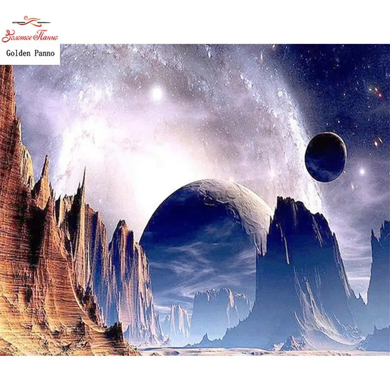 Diamante Pintura Ponto Cruz Quadrado Completo Universo Decorao De Casa Diamante Bordado Strass Imagem