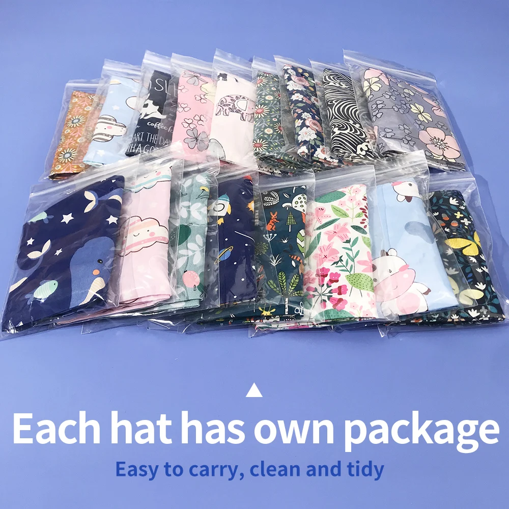 

Unisex Fashion Spa Scrub Hat Veterinary Pet Shop Medical Care Accessories Work Cap Multicolor Print Cotton Breathable Scrub Hats