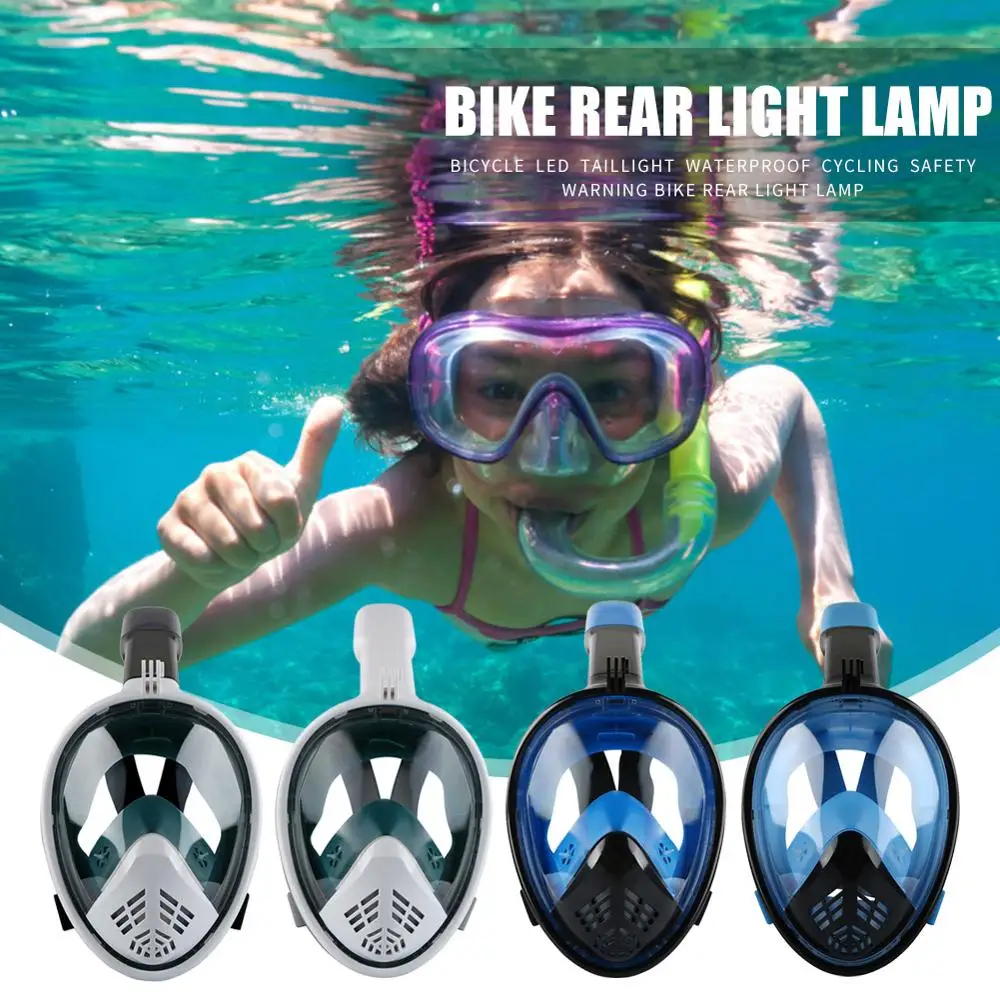 Маска для дайвинга с трубкой взрослых и детей полным лицом анти туман подводное