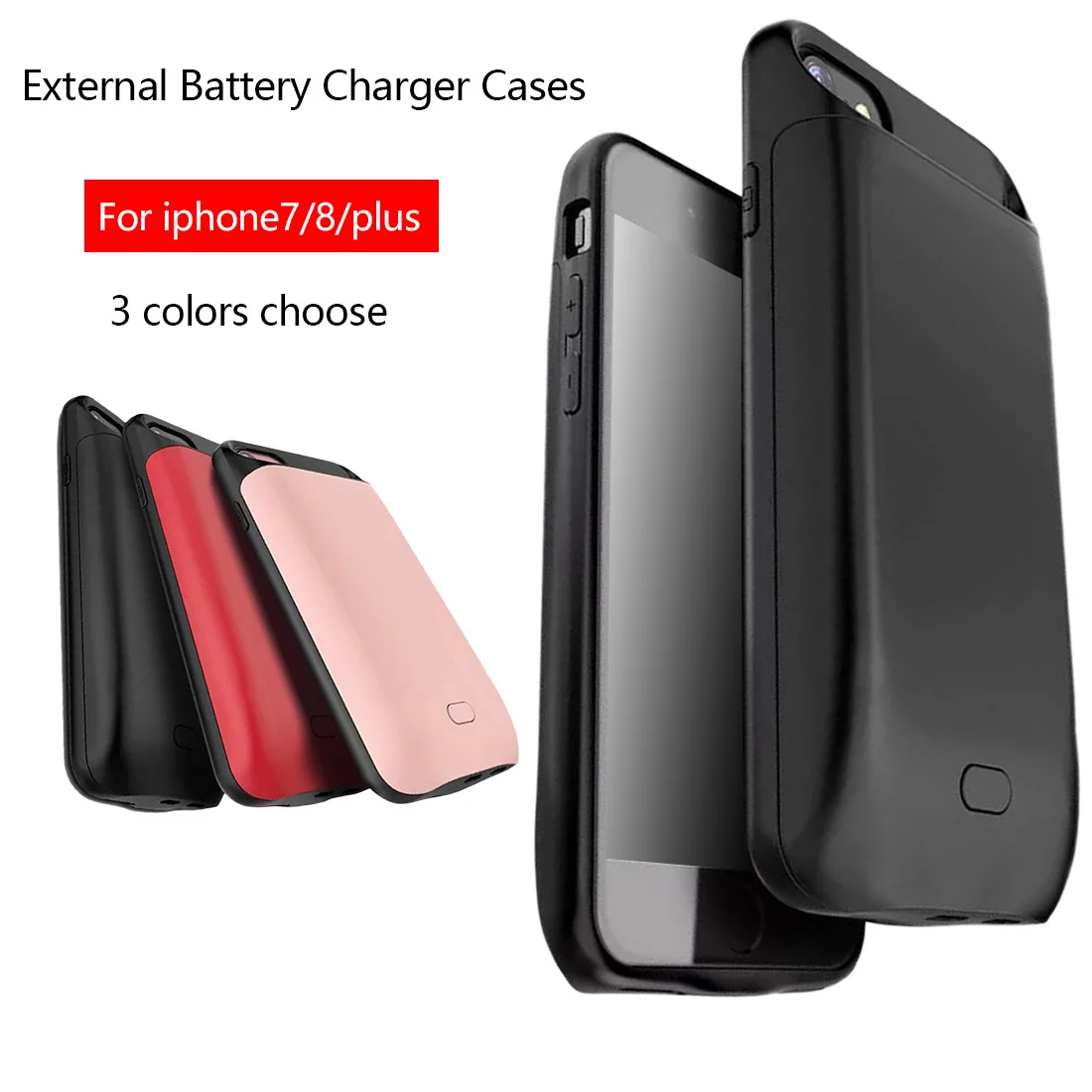 

Etmakit 5000/7200mAh Smart Magnetic Back TPU Bumper External Power Bank Pack Battery Charger Case Cover For iPhone 6 6s 7 8 Plus