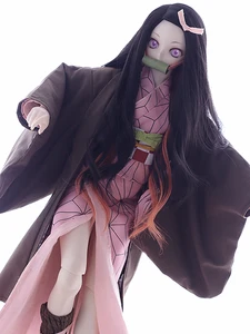 Одежда для кукол BJD Demon Slayer Kamado Nezuko косплей костюм парик Сабо флейта для 13 14 DDMDDLMSD принимаем пользовательские аксессуары для кукол