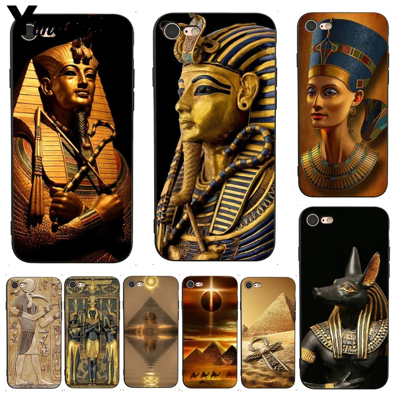 Yinuoda Египет Nefertiti анубис Анкх чехол для телефона Apple iPhone 8 7 6 6S Plus X XS MAX 5 5S SE