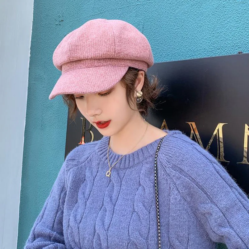 T-MAC новая мода шерстяная восьмиугольная шапка шапки женские 8 цветов осень зима