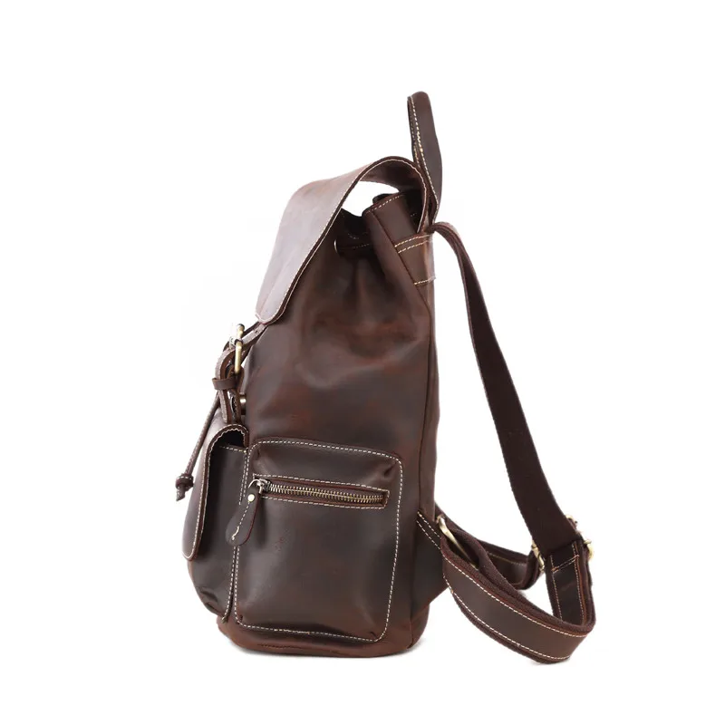 Рюкзак из натуральной кожи для мужчин и женщин винтажный дорожный Повседневный