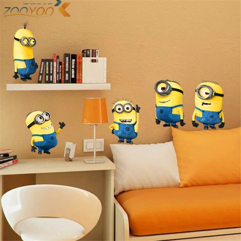 

cute yellow man movie wall stickers for kids rooms home decor cartoon wall decals art diy posters