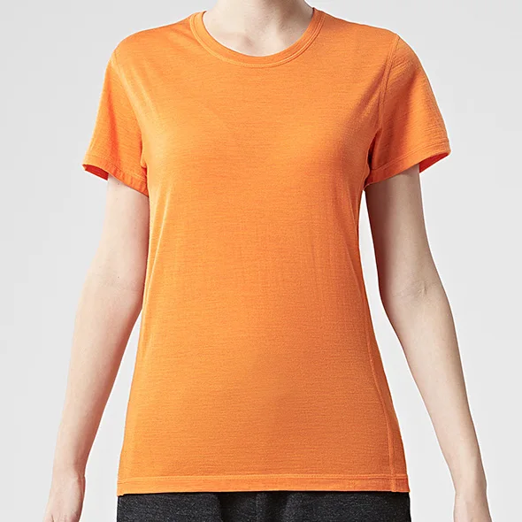 100% супертонкая Женская футболка из мериносовой шерсти легкая Базовая с коротким