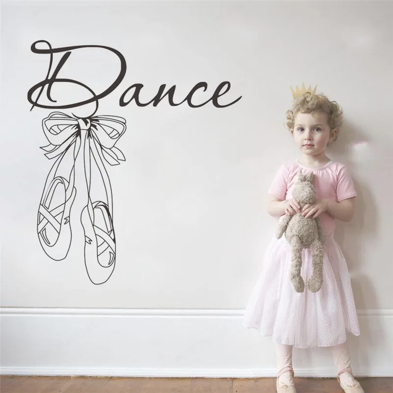

dance wall stickers Ballet shoes dancer gym girls bedroom for Interior home Decoration Wall Art Sticker decals for nurseryHL215