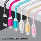 1 м 2 м 3 м нейлоновый Плетеный USB-кабель для зарядки и передачи данных для IPhone Samsung XiaoMi HuaWei