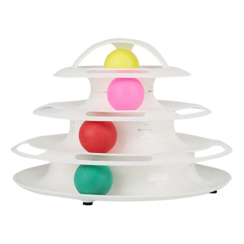 

3 Levels Pet Cat Toy Tower Tracks Disc Interacitve Cat Toys Ball Training Amusement Plate Cat Tracks Toys For Cats Kitten jouet
