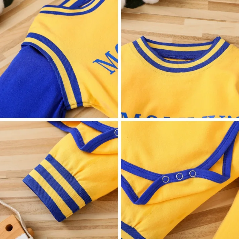 

Baby Boy Casual Sweatshirt Set 2Pcs Newborn Letter Print Long-sleeved Romper Trousers Outfits