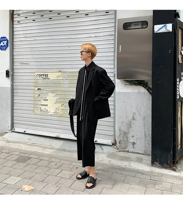 Летняя новая Корейская версия свободного кроя Harajuku тренд студенческий Бизнес Повседневный съемный блейзер с рукавами
