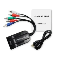 5 rca ypbpr component to hdmi hdtv video audio converter adapter with power supplyusb dc cable