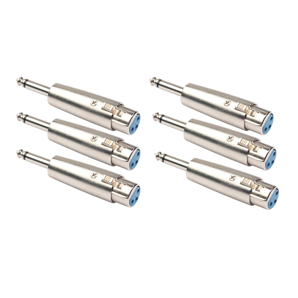 Горячий серебристый 1 шт 1/4 &quot6 35 мм стерео 3 Pin адаптер XLR M/F моно штекер аудио