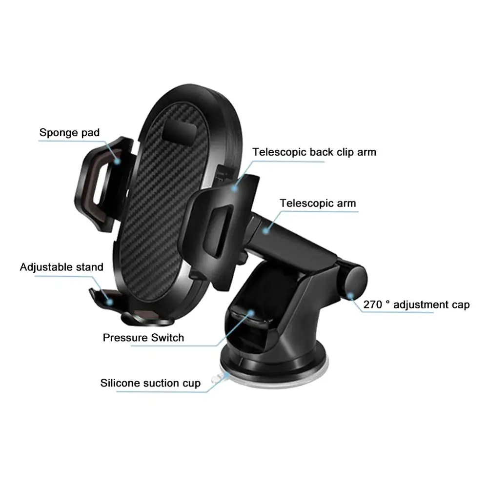 

Car Phone Holder Windshield Gravity Sucker Mobile Phone Support For iPhone xiaomi Huawei Smartphone Universal Mount Stand
