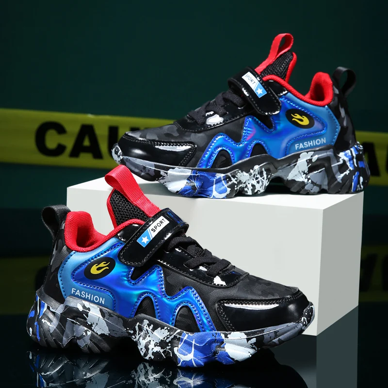 Детские Модные кожаные кроссовки водонепроницаемая Высококачественная