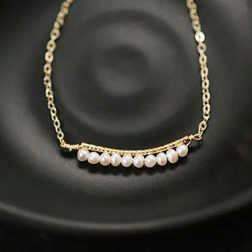 

2019 Fashion Natural Fresh Water Pearl Tassel Pendant Necklace For Women Wedding Party Fine Jewelry Link Chain Necklace Jewelry
