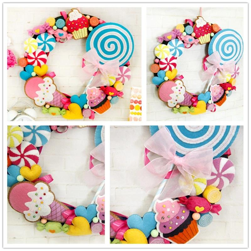 Милые рождественские фетровые настенные наборы ручной работы милые для