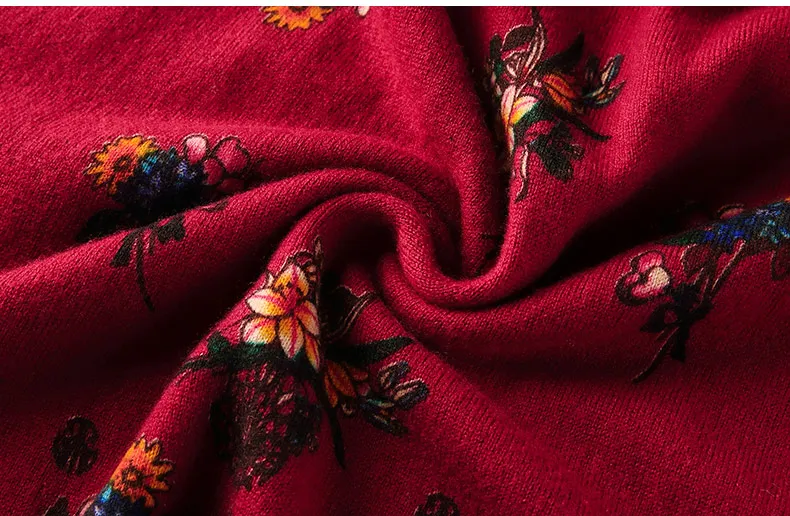 

ZUOMAN New red wool knitting dress female autumn/winter 2020 v is gotten loose long hair dress knee-length dress