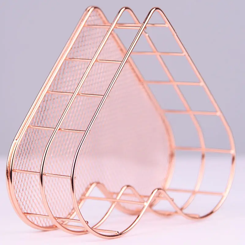 Iron Makeup Organizer Heart Shaped Jewelry Necklace Lipstick Watches Storage Display Basket Sundries Finishing Holder | Дом и сад