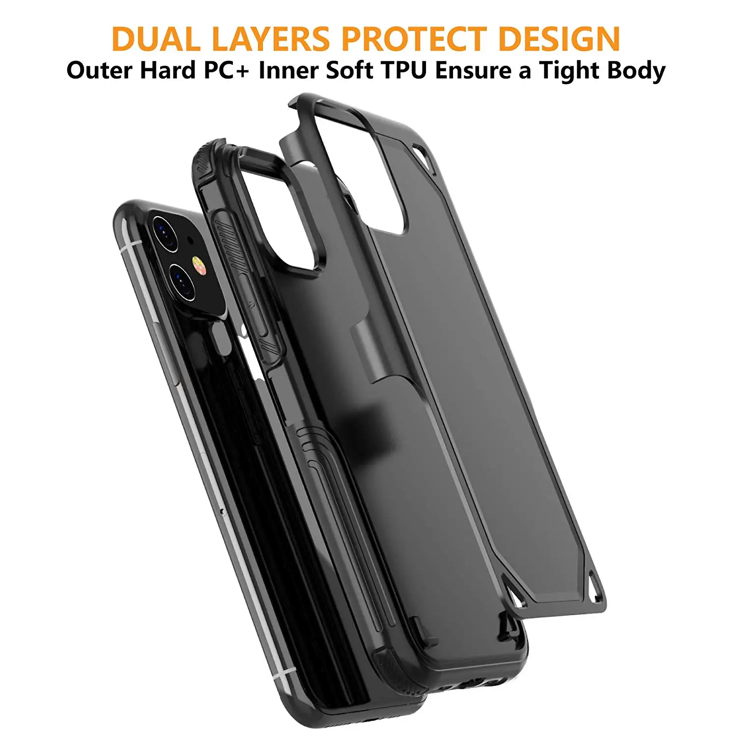 for iPhone 11 Pro Max 2019 Case Stylish Dual Layer Hard PC Back Full Body Protective Shockproof Slim Cover | Мобильные телефоны и