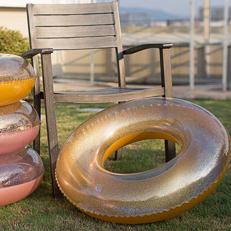 Круглое плавательное кольцо с блестками для бассейна надувной поплавок взрослых