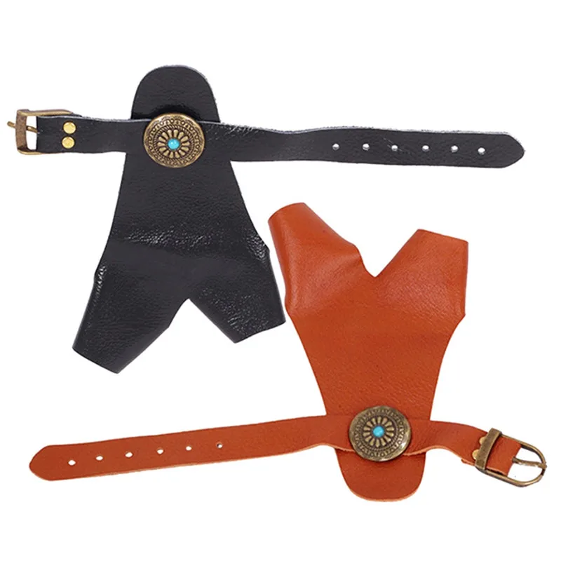 

1pcs Handmade Archery Finger Guard For Thumb Professional Hunting Shooting Glove Bow Leather Protector