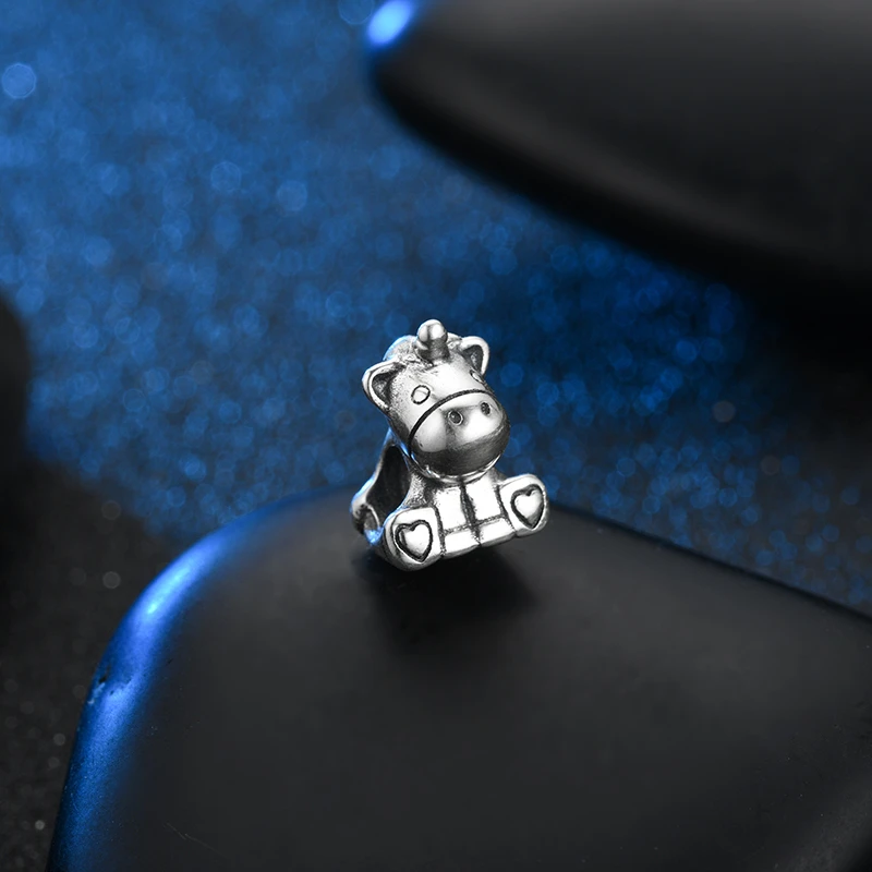 DEVOLOVE милый Бруно Единорог амулеты подходит pandora Шарм оригинальные браслеты