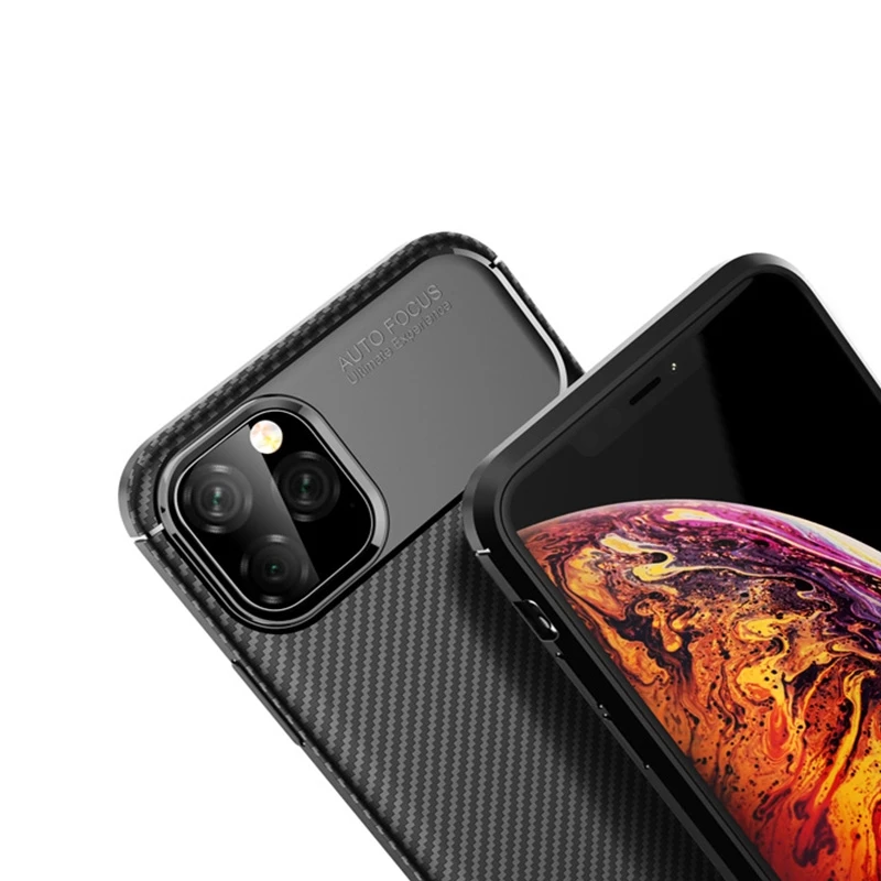 Чехол из углеродного волокна для iphone 11 Pro 5 8 дюйма 11Pro Max нескользящий Роскошный