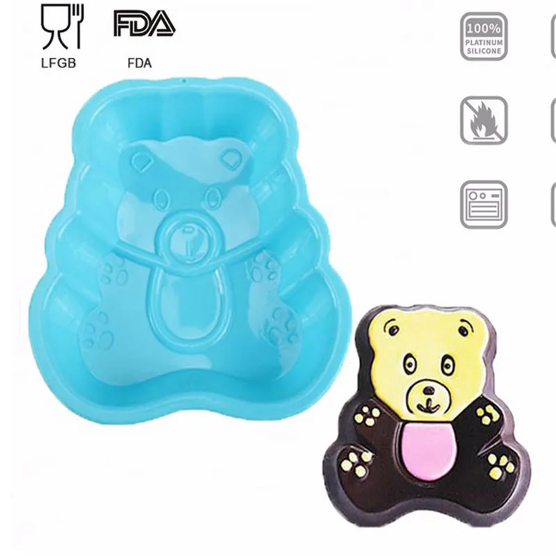 

Cartoon Animal Bear Silicone Cake Mold Cheesecake Bread Mould Bakeware Baking Pan Kitchen DIY Tool
