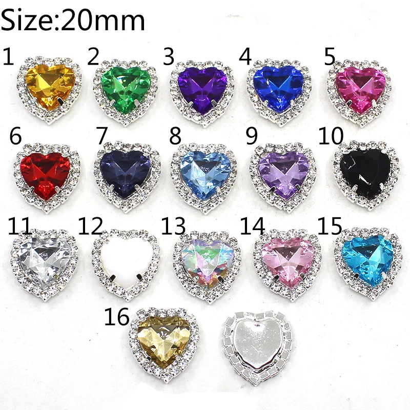 

Разноцветные красивые и милые сердца 10 шт./лот, серебряные пуговицы 20 мм, «сделай сам», ручная работа, карточка, лента, цветок, украшение для п...