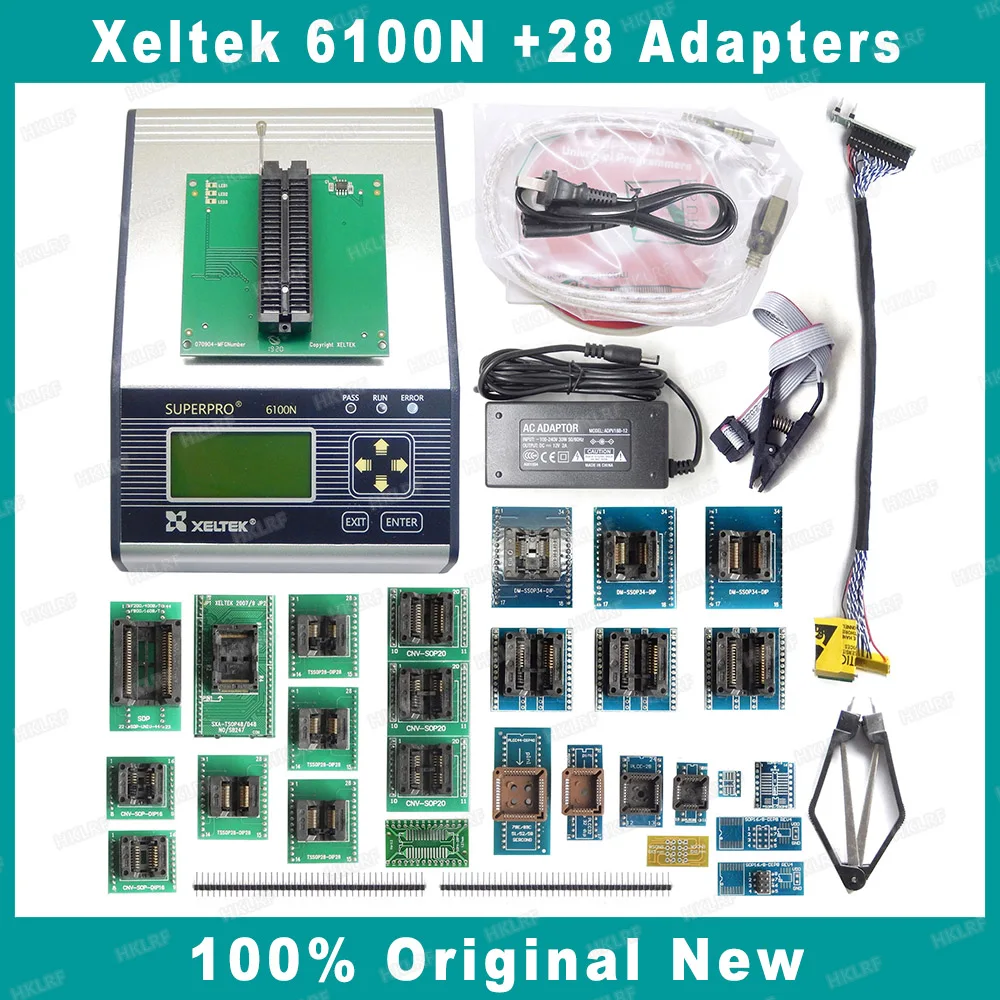 

100% оригинальный новый XELTEK SUPERPRO 6100 6100N программист + 28 адаптеров с высоким качеством