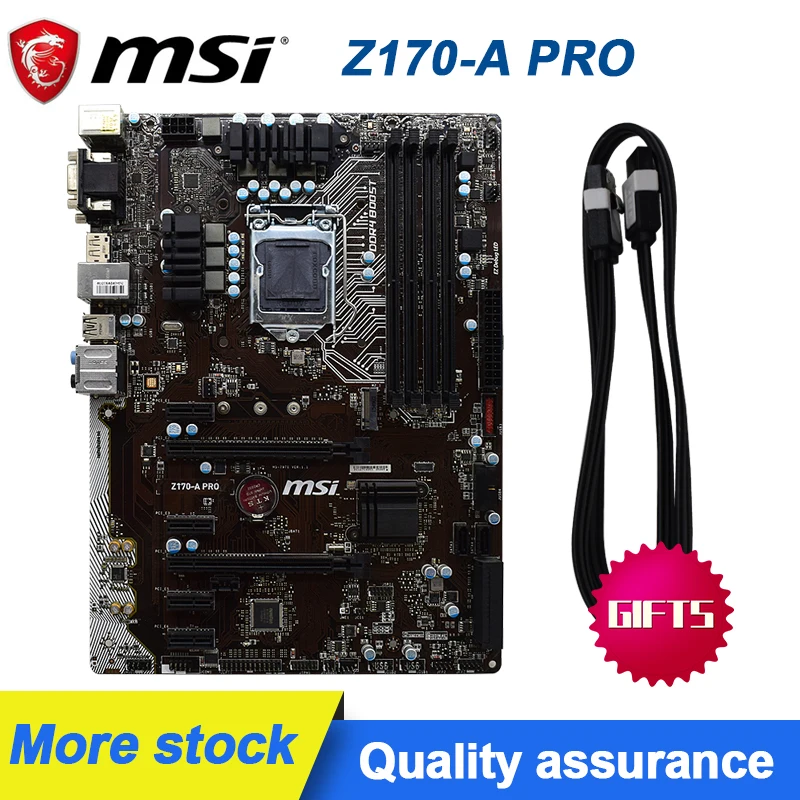 Для MSI Z170 A PRO материнская плата 1151 pin M.2 интерфейс DDR4 Оригинал используется