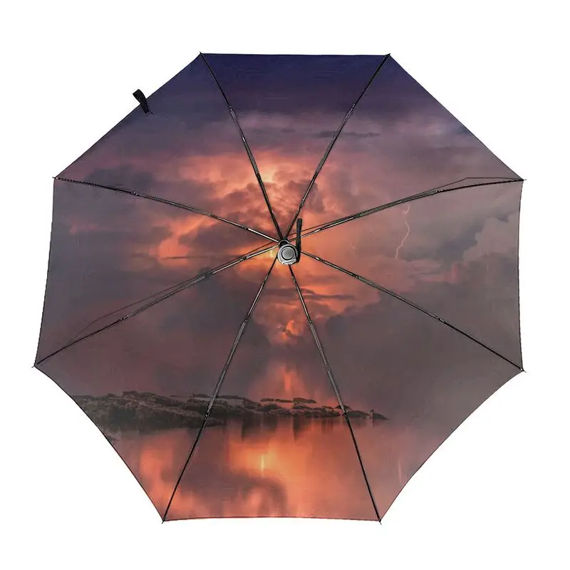 Снаружи складной зонт молния пользовательская картина печать зонтик дождливые