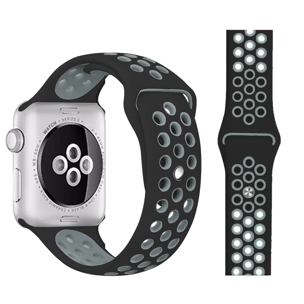 Ремешок для Apple Watch, мягкий силиконовый сменный Браслет серии 5, 4, ремешок для часов 44 мм, 40 мм, iwatch, ремешок серии 1, 2, 3, 38 мм, 42 мм