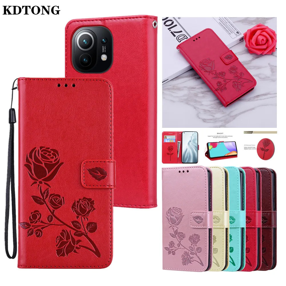 

Case for Xiaomi Mi 11 Lite 10T Poco X3 NFC M3 Redmi Note 10s 9 Pro Max 8T 10x 4g 3D Embossing Flip Leather Wallet Phone Cover