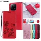 Чехол-книжка для Xiaomi Mi 11 Lite 10T Poco X3 NFC M3 Redmi Note 10s 9 Pro Max 8T 10x4g с тиснением, кожаный чехол-бумажник для телефона с 3D тиснением